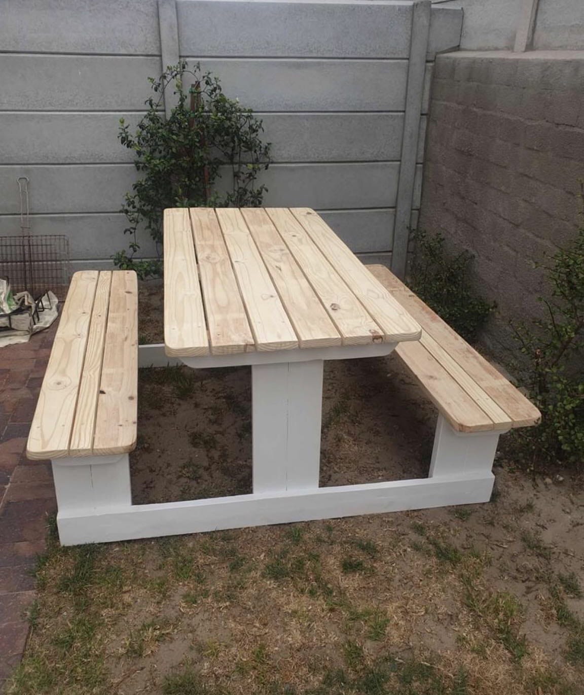 6-seater picnic set natural pine