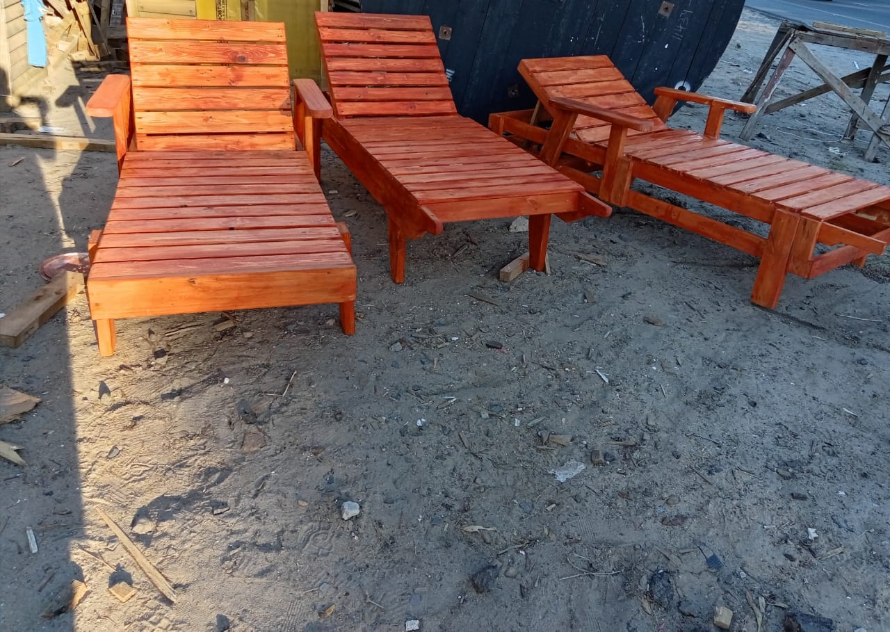 Sun loungers reclining deck chairs